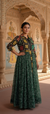 Green Handcrafted Phulkari Embroidered Shrug