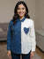 Vibrant Boho Fusion Hand-Embroidered Shirt – Mirror Work & Patch Detailing