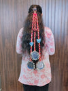 Boho Braided Hair Accessory with Mirror & Shell Embellishments