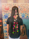 Colorful Handmade Hair Juda Accessory with Beads & Pom-Poms – Perfect for Festive & Wedding Looks