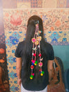 Colorful Handmade Hair Juda Accessory with Beads & Pom-Poms – Perfect for Festive & Wedding Looks