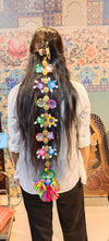 Multicolor Mirror Work Hair Choti