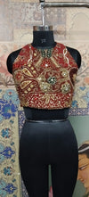 Regal Red Hand-Embroidered Blouse