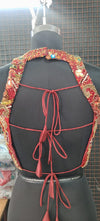 Regal Red Hand-Embroidered Blouse