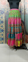 Multi-Color Patchwork Layered Skirt