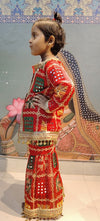 Festive Pink Phulkari Embroidered Kurta & Sharara Set for Girls