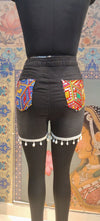 Boho Patchwork Mirror Embroidered Shorts - Rajni Collection