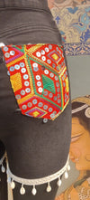 Boho Patchwork Mirror Embroidered Shorts - Rajni Collection