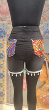 Boho Patchwork Mirror Embroidered Shorts - Rajni Collection