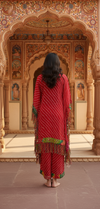 Red Bandhani Print Co-ord Set with Tassel Detailing