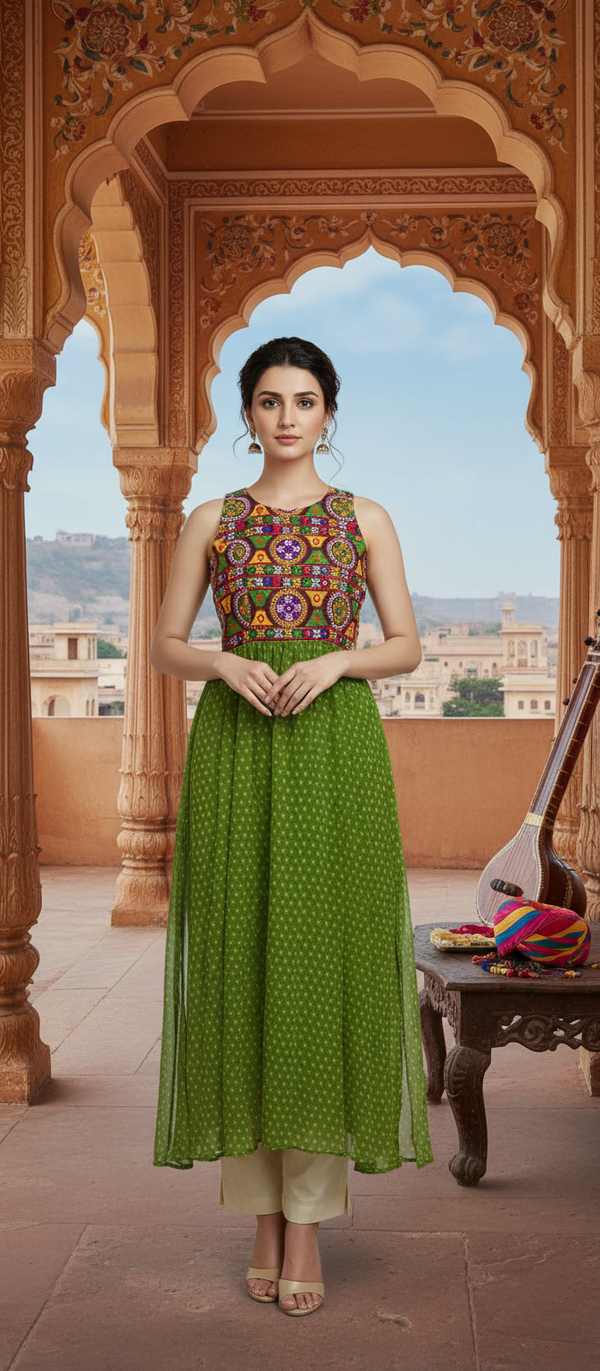 Jaipuri Boho Mirror Embroidered Kurta
