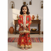 Festive Pink Phulkari Embroidered Kurta & Sharara Set for Girls