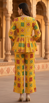 Yellow Phulkari Embroidered Co-ord Set