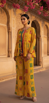 Yellow Phulkari Embroidered Co-ord Set