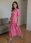 Blush Bloom Pink Floral Midi Dress – Summer Breeze Collection