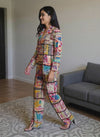 Vibrant Boho Artisanal Twin Set with Mirrorwork & Patch Embroidery