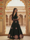 Black Mirror Work Tassel Lehenga Set