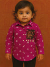 Baby Girl Pink Bandhani Shirt with Embellished Pocket Kidswear