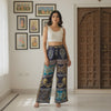 Black Dazzle Patchwork Boho Pants for Women – Comfortable, Stylish & Trendy Wide-Leg Fit