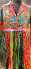 Boho Multicolor Mirror Work Peplum Kurti