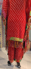 Red Bandhani Print Co-ord Set with Tassel Detailing