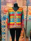 Multicolor Bandhani Print Kaftan Top