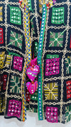 Boho Phulkari Mirror Work Kurti – Multicolor Embroidered Jacket Style