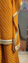 Orange Bandhej Co-ord Set with Sequin
