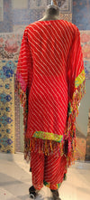 Red Bandhani Print Co-ord Set with Tassel Detailing