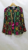 Boho Phulkari Mirror Work Kurti – Multicolor Embroidered Jacket Style