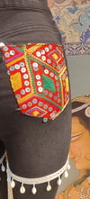 Boho Patchwork Mirror Embroidered Shorts