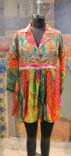 Boho Multicolor Mirror Work Peplum Kurti