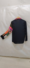 Boho Patchwork Magic Shirt – Multicolor Art on Black