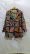 Handmade Embroidered Orange Boho Blazer – Multicolor Mirror & Thread Work
