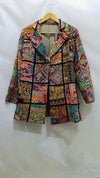 Handmade Embroidered Orange Boho Blazer – Multicolor Mirror & Thread Work