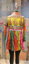 Boho Multicolor Mirror Work Peplum Kurti