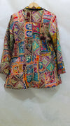 Handmade Embroidered Orange Boho Blazer – Multicolor Mirror & Thread Work