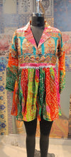 Boho Multicolor Mirror Work Peplum Kurti