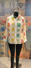 White Phulkari Hand-Embroidered Shirt