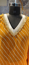 Orange Bandhej Co-ord Set with Sequin