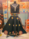 Black Mirror Work Tassel Lehenga Set