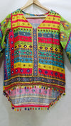 Multicolor Bandhani Print Kaftan Top