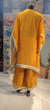 Orange Bandhej Co-ord Set with Sequin