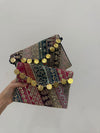 Set of 2 Handmade Embroidered Clutches with Gold Coin Danglers – Festive Combo Pack