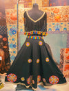 Black Mirror Work Tassel Lehenga Set