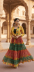 Yellow Phulkari Shrug with Multicolor Skirt - Rajni Collection